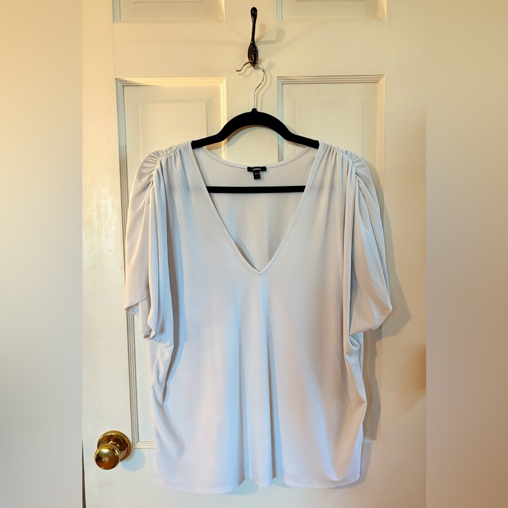 Express White V-Neck Blouse